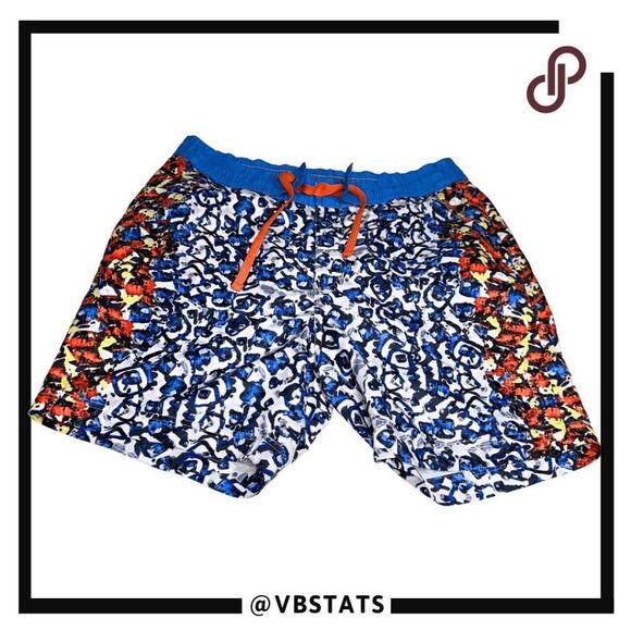Robert Graham Men's Classic Fit Moon Board Shorts Blue Orange Size 36 - Picture 1 of 7